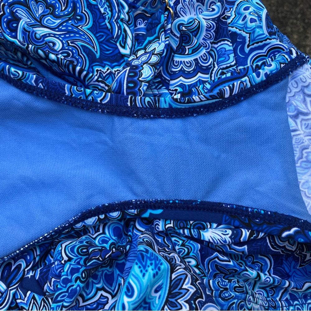 Lauren Ralph Lauren blue Paisley one piece skirted swimsuit size 16W Eurosummer - Picture 7 of 15